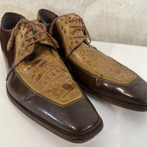 mezlan mens dress shoes Genuine crocodile size 11 handmade.￼